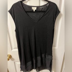 Black Anthropologie Deletta v-neck, asymmetrical top.